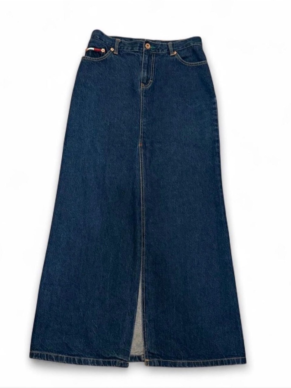 Tommy Hilfiger Y2K Denim Maxi Skirt Size 4 Small 27 Waist - Picture 1 of 6